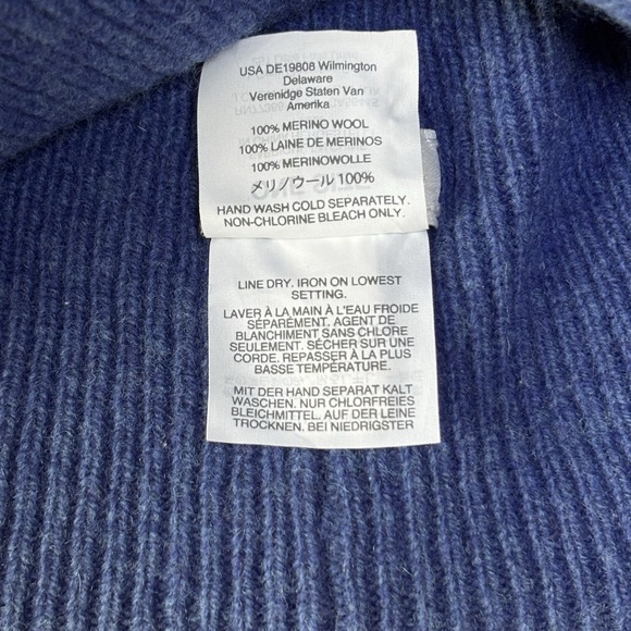 Madewell Knit Beanie Hat 100% Merino Wool Blue Cuffed One Size Unisex - Picture 5 of 7